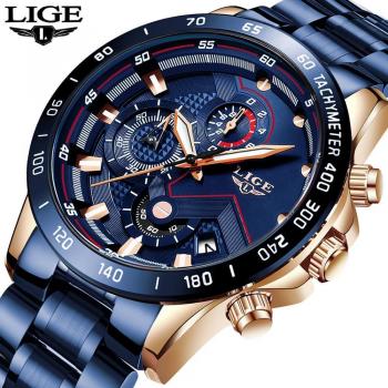 LIGE 2020 Signature Black-Gold Watch