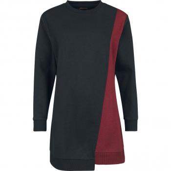 Robe courte RED by EMP – coupe asynchrone en sweat, gamme S‑XL, femme, teinte noire