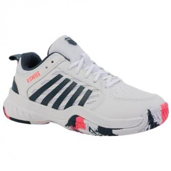 Junior K‑Swiss Court Express 2 – Chaussures de Tennis (Blanc/​Bleu Petrol)