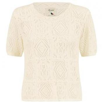 Top en coton crocheté Yumi blanc 100%