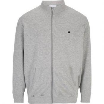 Felpa a Zip Jack & Jones, Grigio Chiaro Melange, 3XL