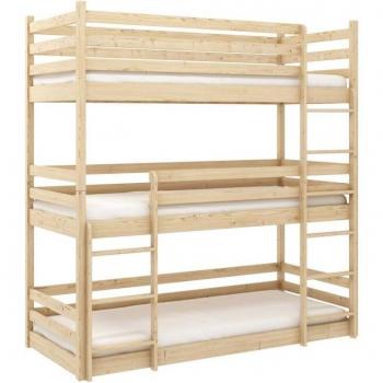 BEFARA Litera Triple Natural de Madera 90x200
