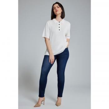 Polo donna bianca con texture, Taglia 52/54, Viscosa/Cotone/Fibre sintetiche