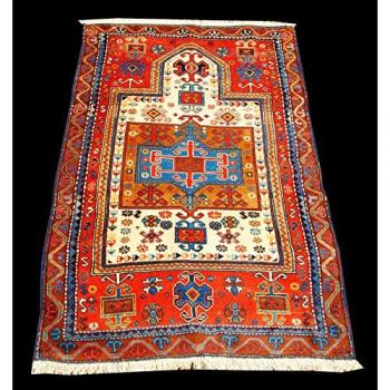 Kilim Cortado y Anudado Manualmente: Kazak-Shirvan 130×85 cm