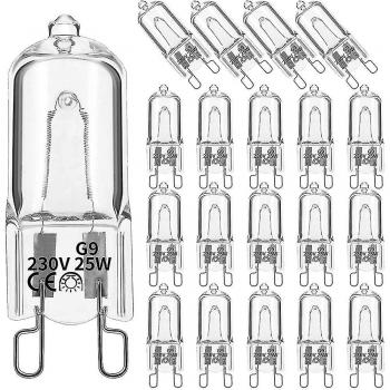 G9 25W Halogène 20pcs – Intensité 2800K, Couleur Blanc Chaud, Réglage Dimmer