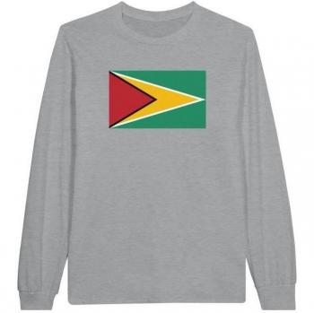 Long Sleeve Guyana Flag T-Shirt – PixelForma – 100% Cotton, Gray