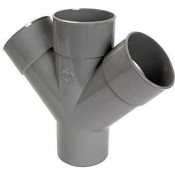 Accessoire PVC 45° culotte double 100 mm