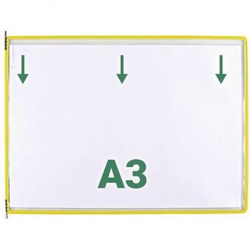 Tarifold Pannello di Comunicazione DIN A3 Orizzontale Giallo – Accesso dall'Alto
