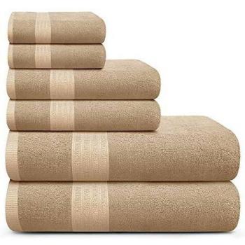 TRIDENT Towel Set, 100% Cotton Air Rich Towels, 6 Piece Set