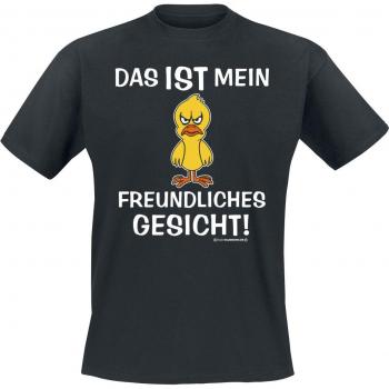 Tierisch Herren‑Tee Shirt „Mein Freundliches Gesicht“ – Schwarz, M bis 4XL