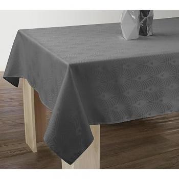 Nappe Anti-taches Damassée Grise 150x240 cm