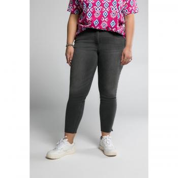 Jeans grigi donna taglia 64 con orli sfrangiati