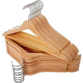 EcoSuit 20-Set Wooden Hangers – Precision Notched Design