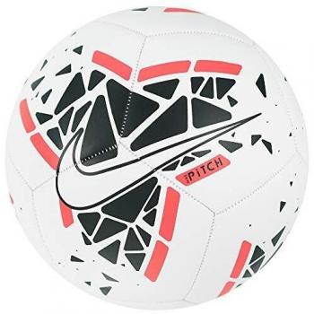 Nike Pitch Soccerball für Erwachsene – Weiß/Schwarz/Laser Crimson, 5 Größe