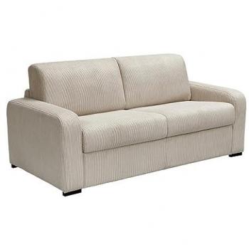 Sofá cama de pana beige para 4 personas