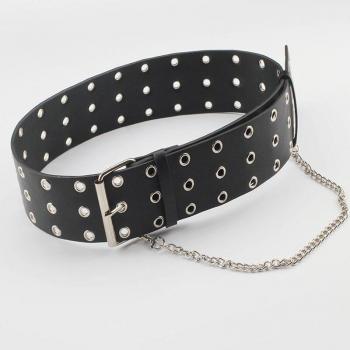 Ceinture large en cuir PU pour femmes, tendance punk, grande taille