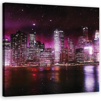30x30 Violet Canvas Print of New York Manhattan Night