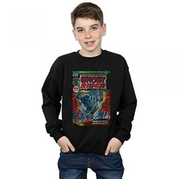 Boys’ Marvel Ghost Rider Black Sweatshirt – Distressed Design
