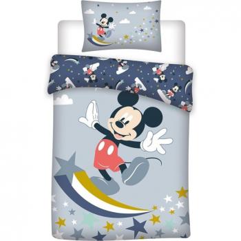 Mickey Disney Baby Bedset Katoen, Dekbedovertrek 100x140 cm, Kussenhoes 40x60 cm