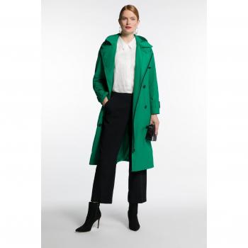 Trench Poliestere Verde con Cappuccio Staccabile per Donna, Taglia 52/54