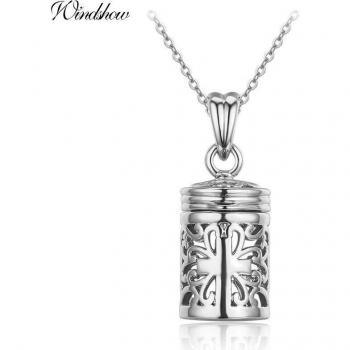 Hollow Out Cross Perfume Bottle Pendant for Women