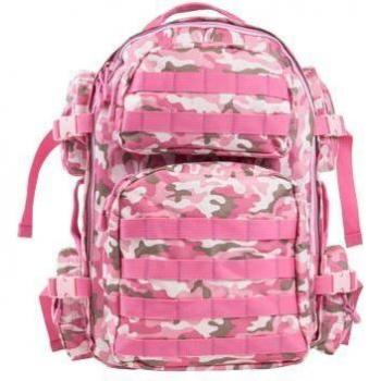 Vism Tactical Backpack with Rectangle Cut Ballistic Panel, Pink Camo