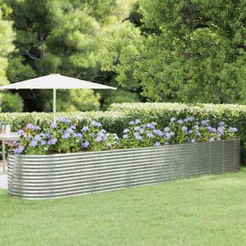 VidaXL Jardinera arriate acero recubrimiento polvo 507x100x68 cm Plateado