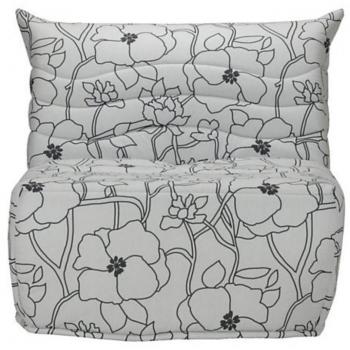 Banquette BZ “Gris Imprimé” 90 x 190 cm – Matelas Starconfort 12 cm (collection Pétales)