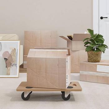 VidaXL Soportes con Ruedas Bases Rodantes (2 unidades) Madera de Ingeniería Dimensiones Ø 38 cm (Redondo), 57.5 x 29 cm (Redondo)