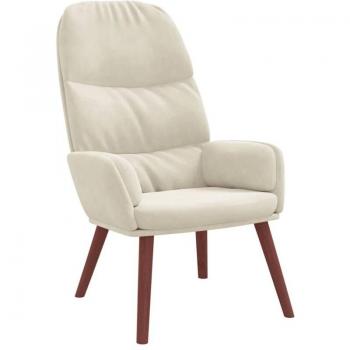 Poltrona Relax VidaXL Bianco Cremoso Velluto
