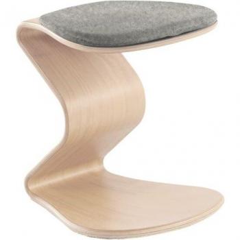 Bewegungshocker Ercolino small mit flachem Sitz, Buche, grau