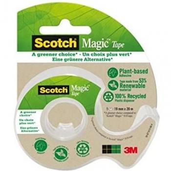 Scotch Magic Tape 19nmx20m Single Roll wRecycled Dispenser 7100082821