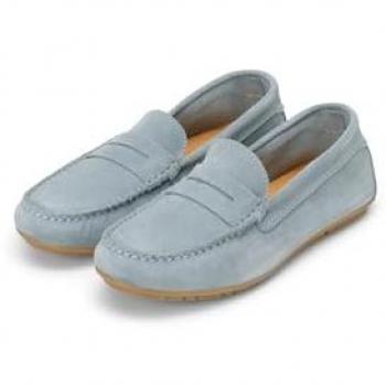 Marc O'Polo Damen Slipper mit Zierlasche, Hellblau, Größe 38