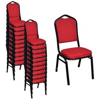 Set van 20 Stapelbare Rode Stofstoelen voor de Keuken