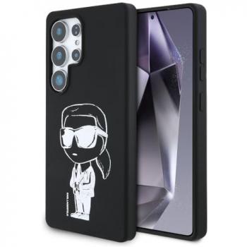 Samsung Galaxy S25 Ultra Hülle – Karl Lagerfeld Silikon-Graffiti mit Ikonik-Logo, Magnet-Schutz, schwarz/blau