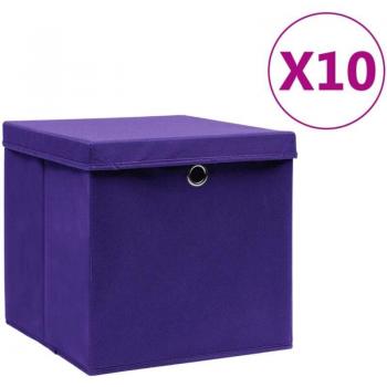 Cajas de Almacenaje Moradas con Tapas Prolenta 10 uds