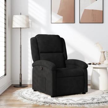 Velvet Recliner Chair in Black