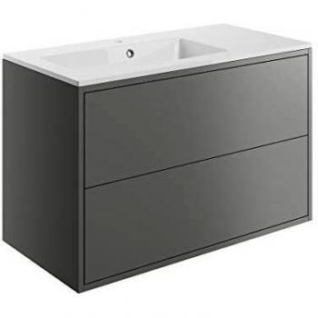 BTL Perla Matt Grey Wall Hung Vanity Unit with Basin (900mm)