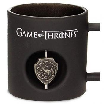Taza Negra Cristal Emblema Targaryen