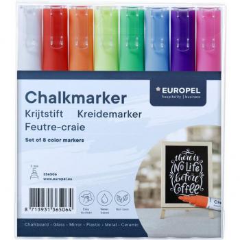 Krijtstiften 15mm wit in etui 8 stuks
