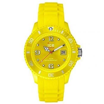 ICE-WATCH Uhr in Schwarz mit weißem Zifferblatt, Quarzwerk und Silikonarmband, Modell SI.NYW.S.S.14