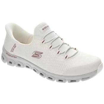 Glide-Step Vibey Slip‑On Shoes – Off White/Grey (Size 4) – Textile/Synthetic, Vegan, Machine Washable