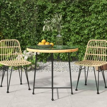 VidaXL Dining Table Ø50 cm Tempered Glass and Steel