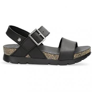 Panama Jack Cuir Noir Talon Compensé