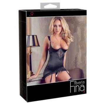 Abierta Fina Hebestrapshemd mit String und abnehmbaren Kettchen in Roségold 85C/XL