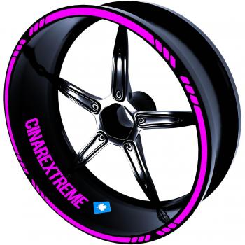 Decal de Rueda Rosa con Bordes Rayados CinarExtreme