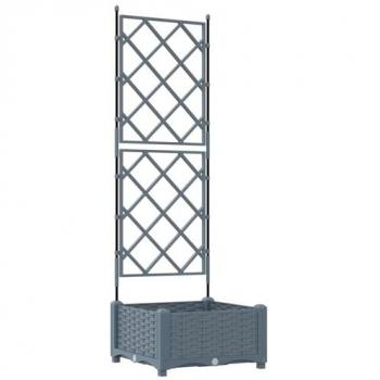 Jardín vertical gris claro con enrejado 40x40x125.5 cm