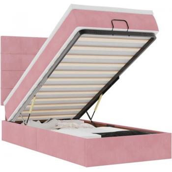 Folletta Letto a Forma 100x200 cm in Velluto Rosato