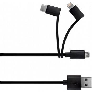 Cable MOOV Multi‑Uso 1 m – USB‑A, Micro‑USB, Lightning y USB‑C