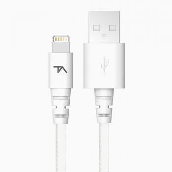 UltraShield Apple Lightning Cord – 6‑ft White, Heavy‑Duty Jacket, Sync & Charge, Lifetime Warranty